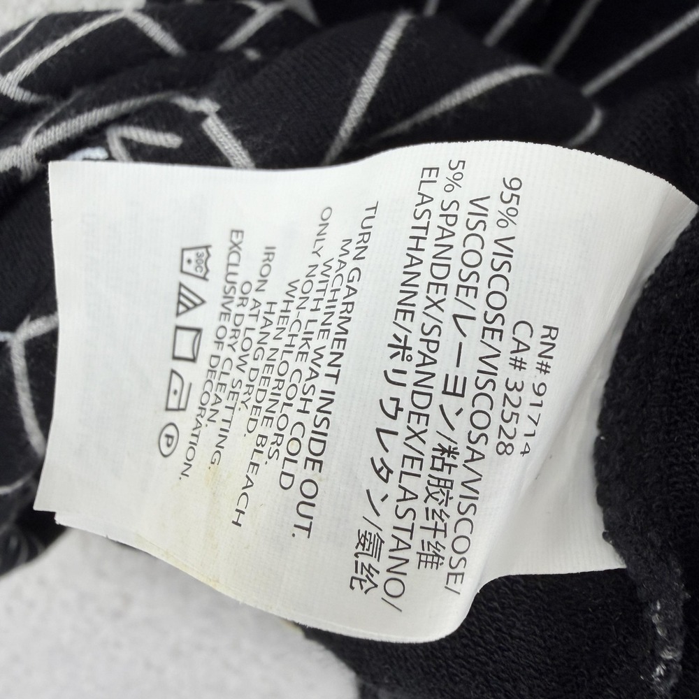 Armani Exchange Dress Womens Medium Black White Geometric Logo Tunic Pockets - Picture 7 of 8